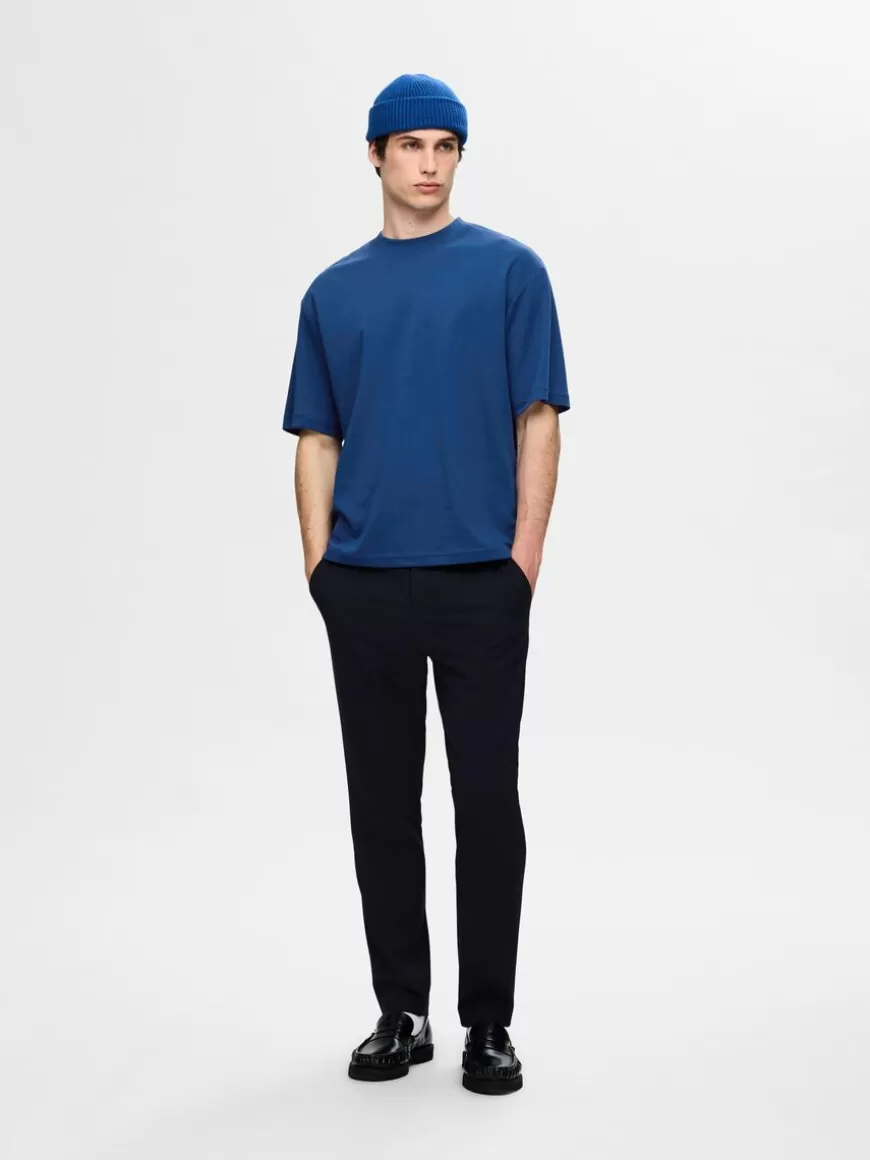 SELECTED OVERSIZED KORTERMET T-SKJORTE Blue Fashion