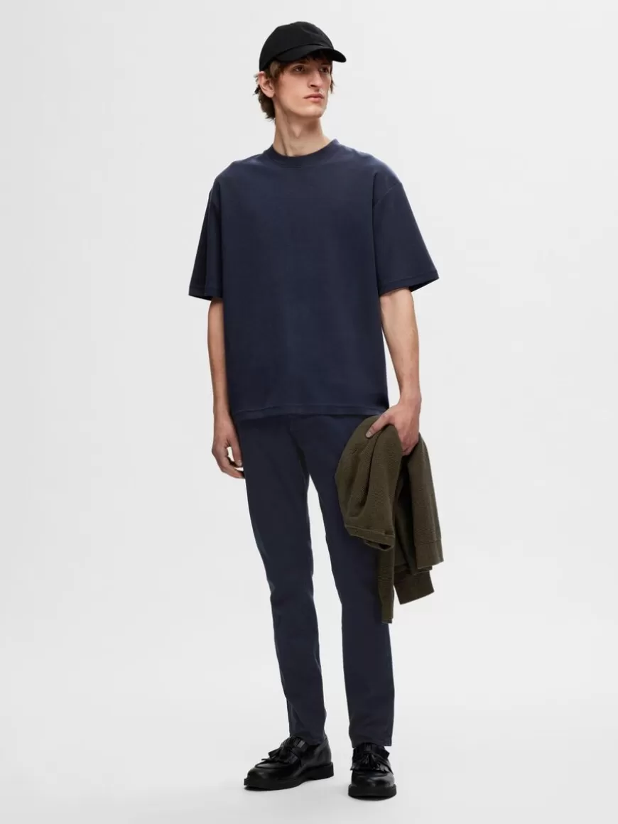 SELECTED OVERSIZED KORTERMET T-SKJORTE Blue Hot