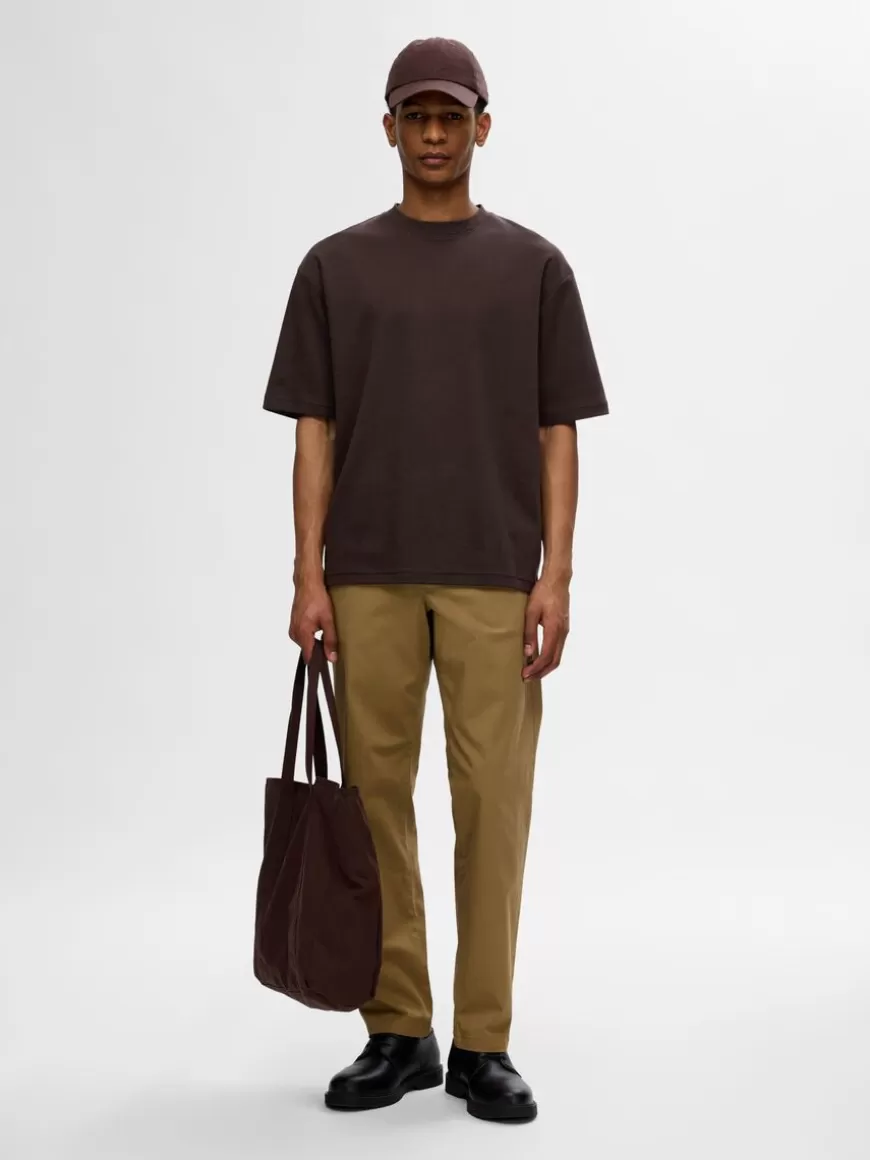 SELECTED OVERSIZED KORTERMET T-SKJORTE Brown Fashion