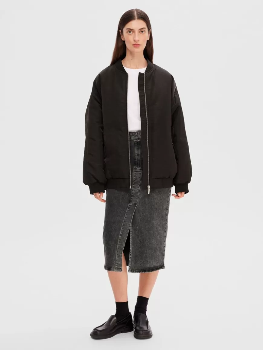 SELECTED OVERSIZED RE:DOWN® BOMBERJAKKE Black Fashion