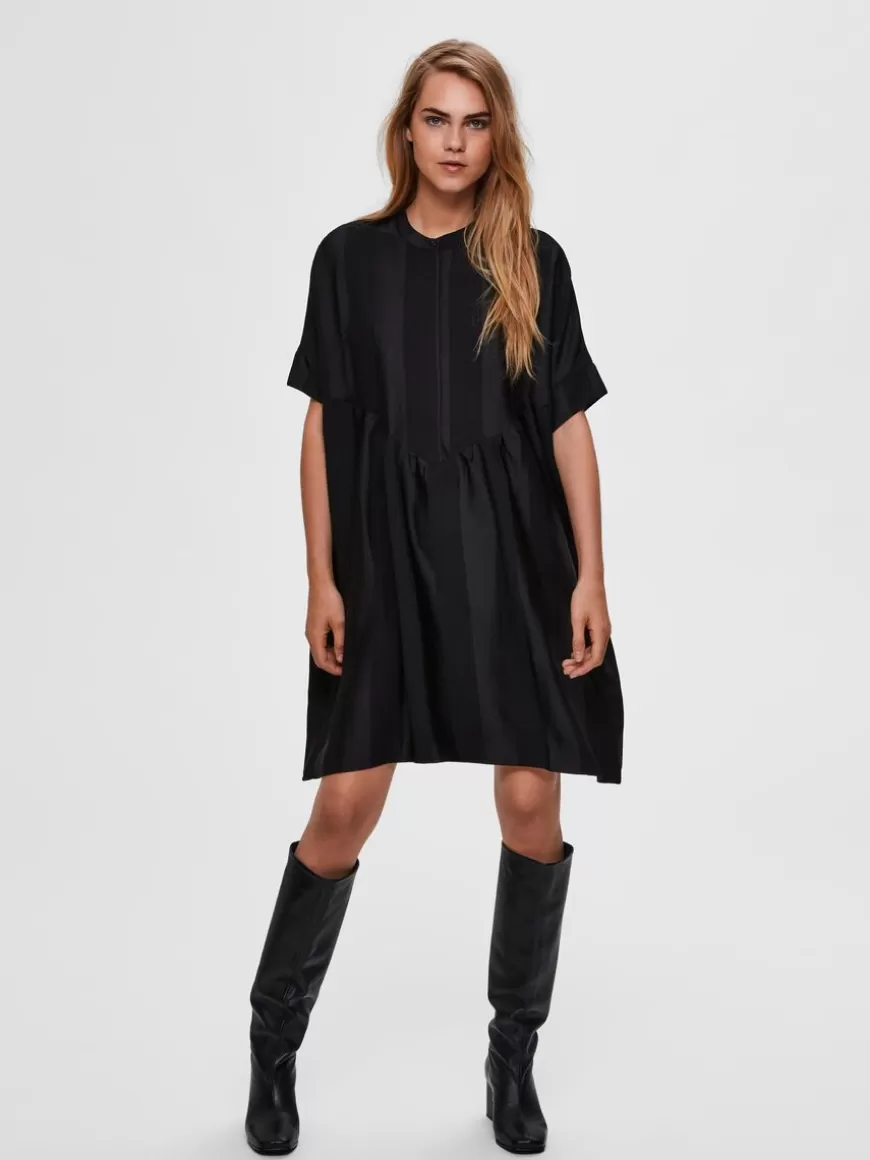 SELECTED OVERSIZED SATENG MINIKJOLE Black Flash Sale