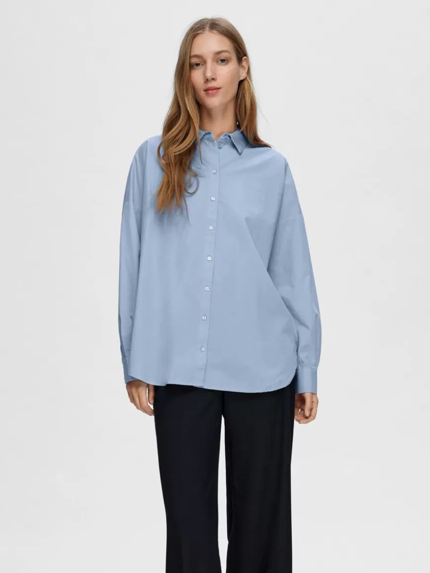 SELECTED OVERSIZED SKJORTE Blue Sale