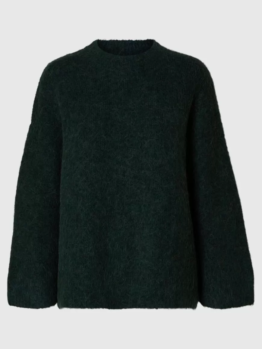 SELECTED OVERSIZED STRIKKET PULLOVER Green Cheap