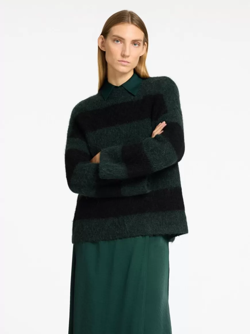 SELECTED OVERSIZED STRIKKET PULLOVER Green Fashion