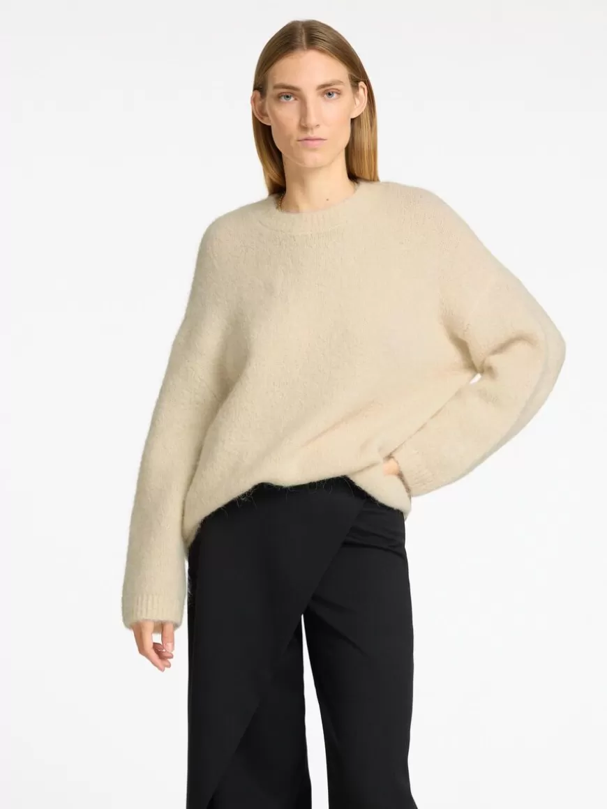 SELECTED OVERSIZED STRIKKET PULLOVER Beige Online