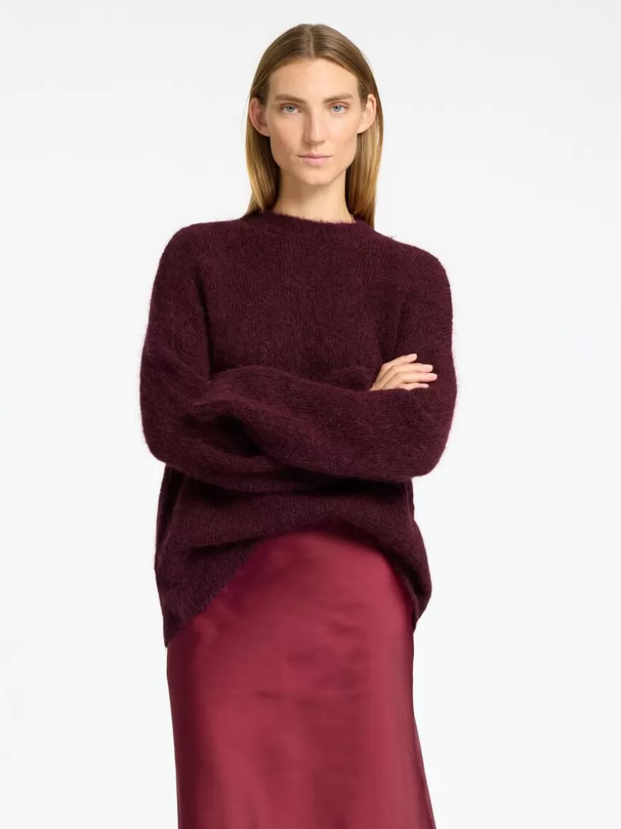 SELECTED OVERSIZED STRIKKET PULLOVER Purple Best Sale