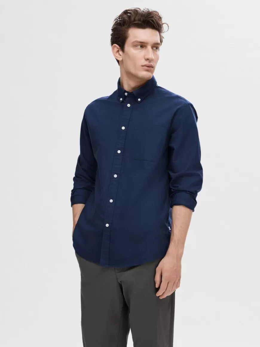 SELECTED OXFORD SKJORTE Blue Best Sale