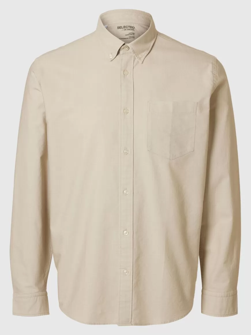 SELECTED OXFORD SKJORTE Beige Cheap