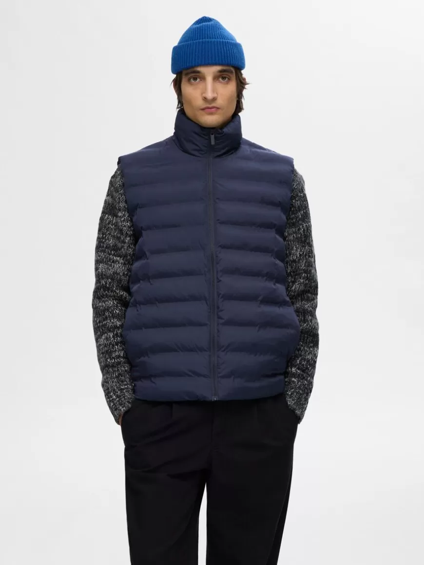 SELECTED POLSTRET VATTERT VEST Blue Clearance