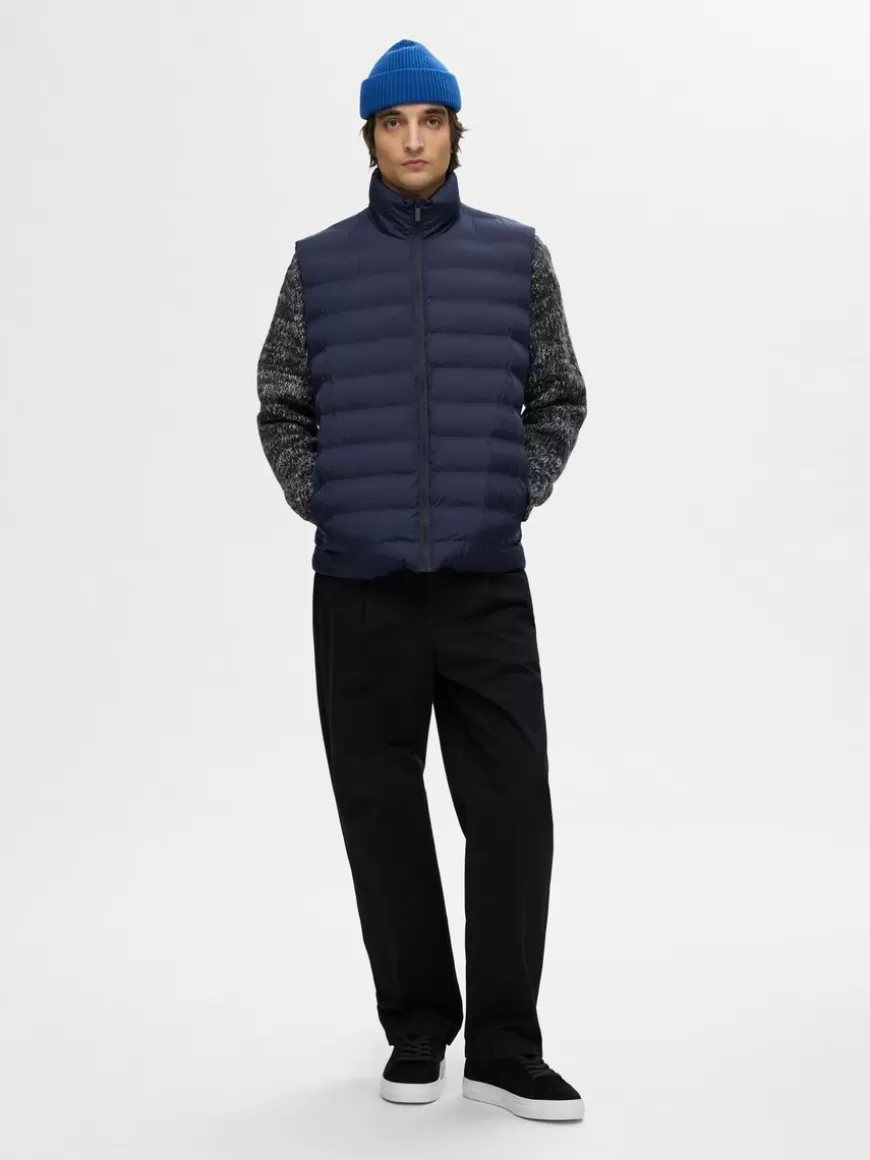 SELECTED POLSTRET VATTERT VEST Blue Clearance