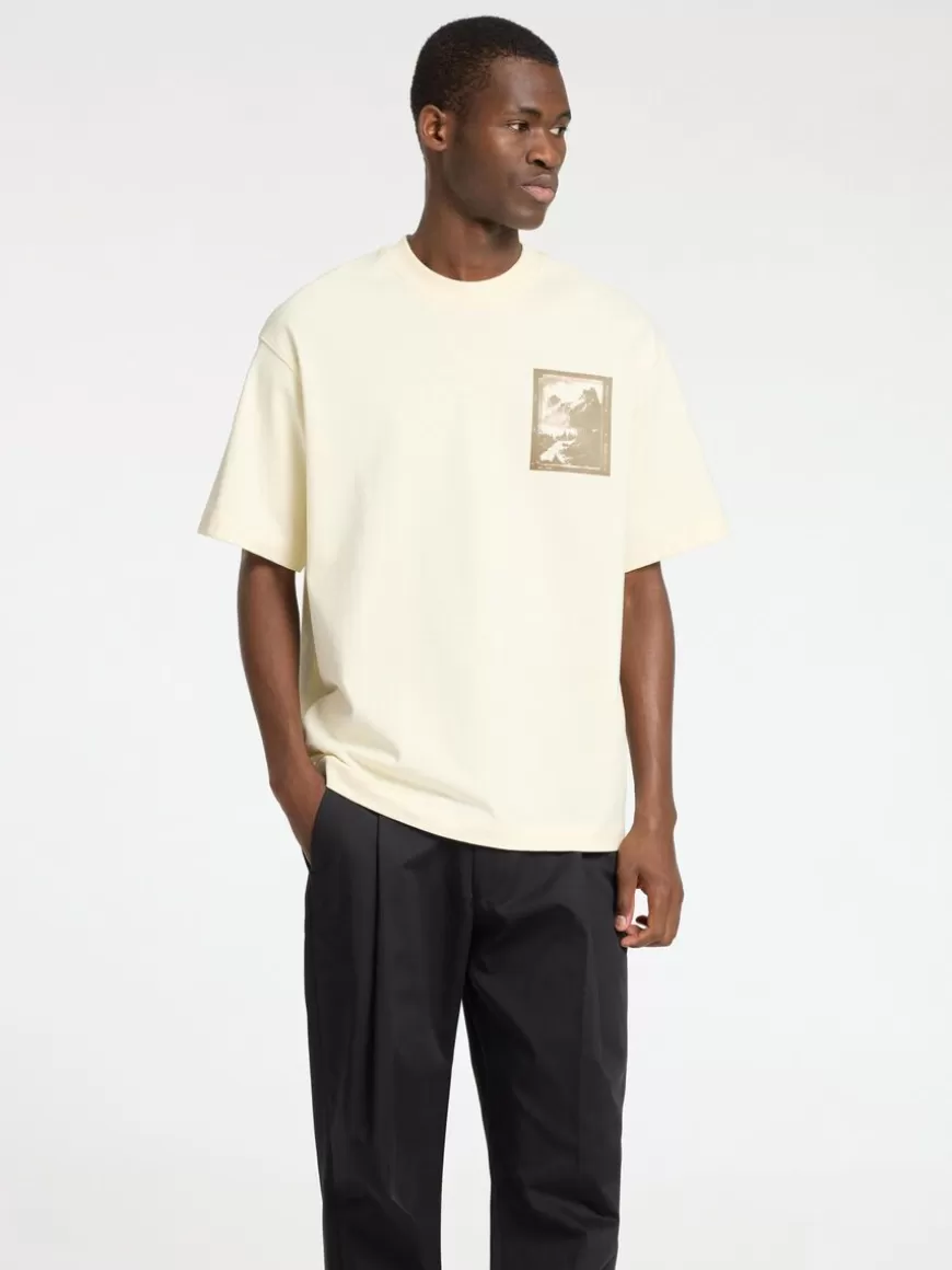 SELECTED PRINTET CREW NECK-T-SKJORTE White Sale