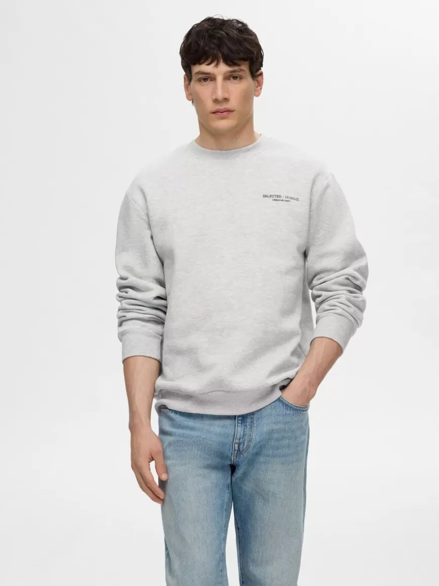 SELECTED PRINTET SWEATSHIRT Grey Cheap