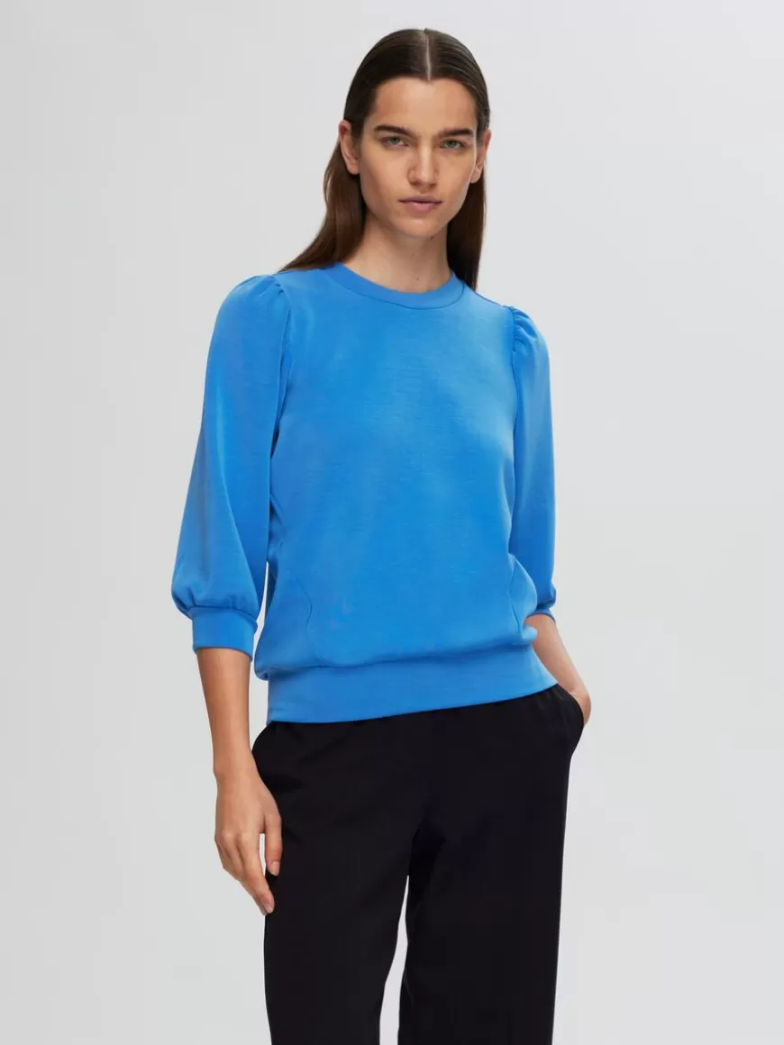 SELECTED PUFFERME SWEATSHIRT Blue Cheap