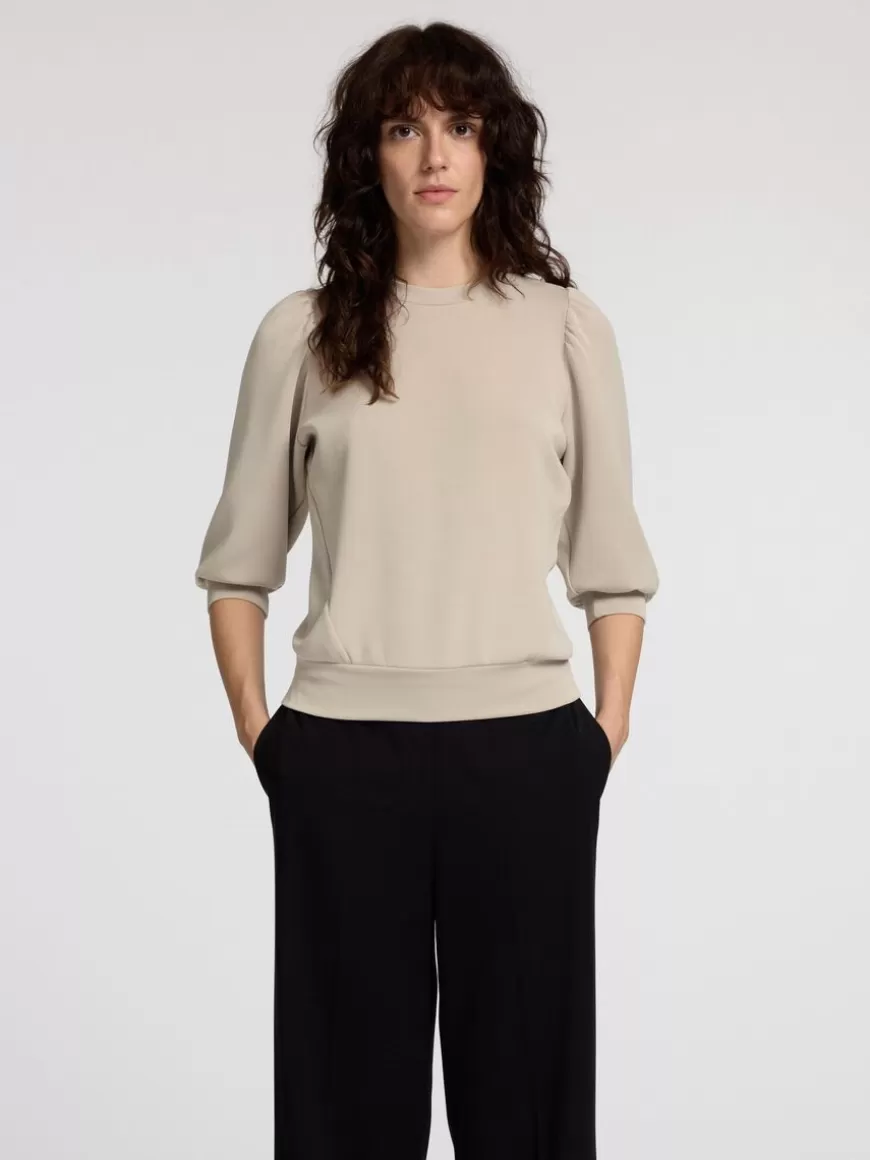 SELECTED PUFFERME SWEATSHIRT Beige Cheap