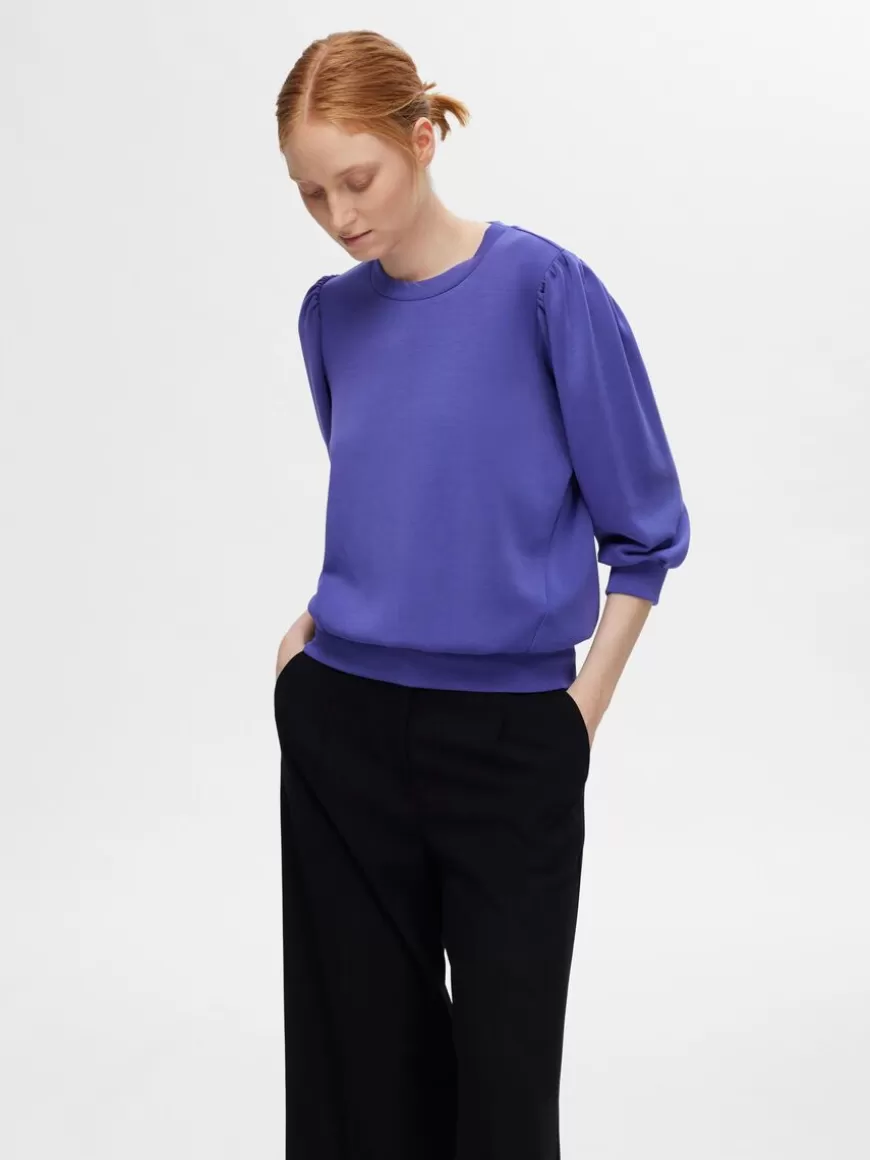 SELECTED PUFFERME SWEATSHIRT Purple Fashion