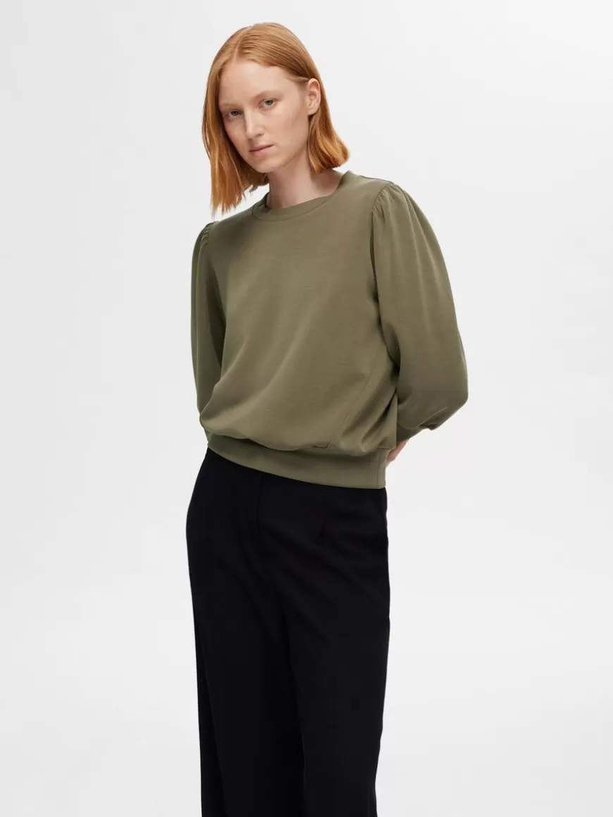 SELECTED PUFFERME SWEATSHIRT Green Store