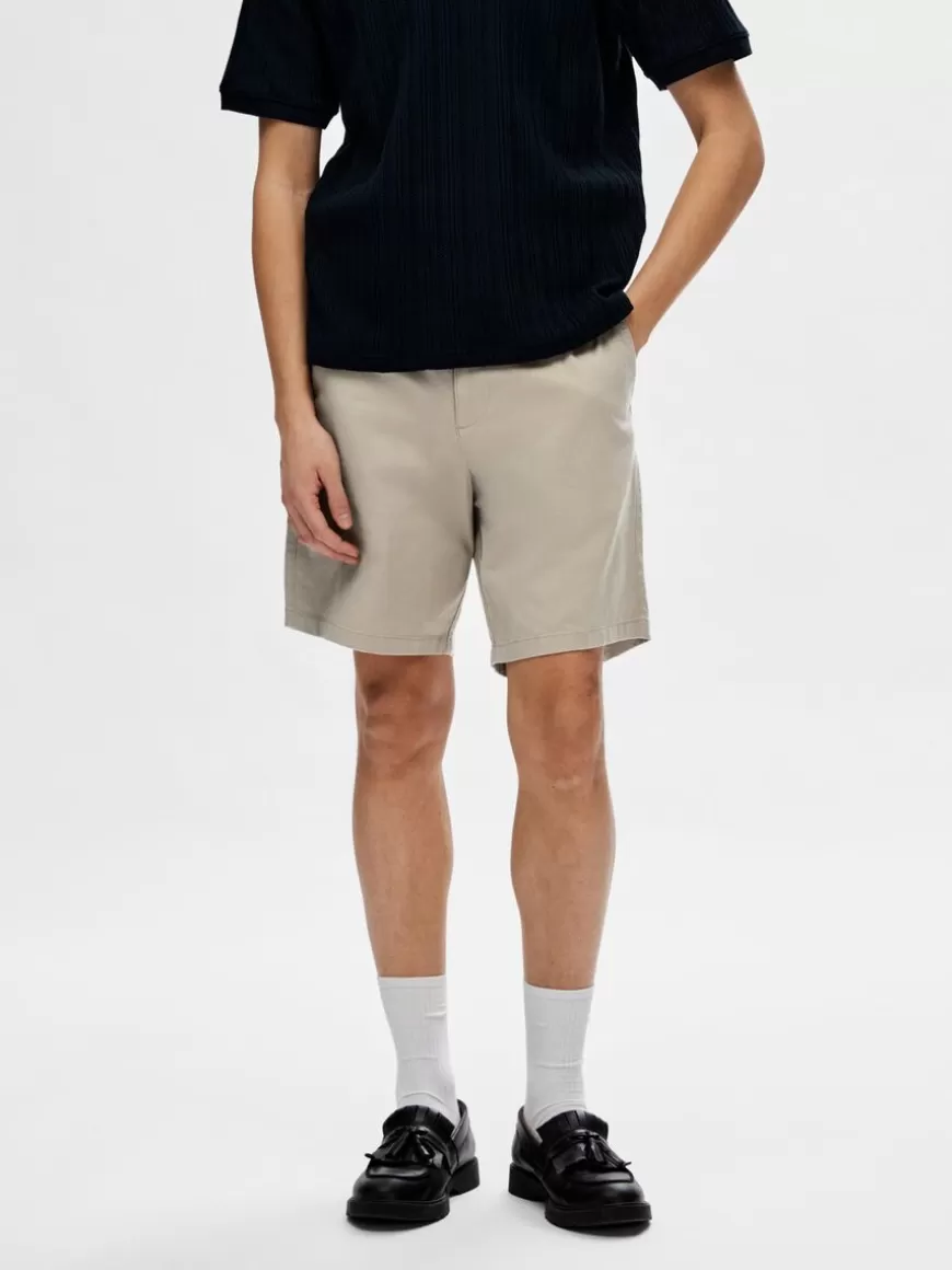 SELECTED REGULAR FIT FLEX SHORTS Beige Online