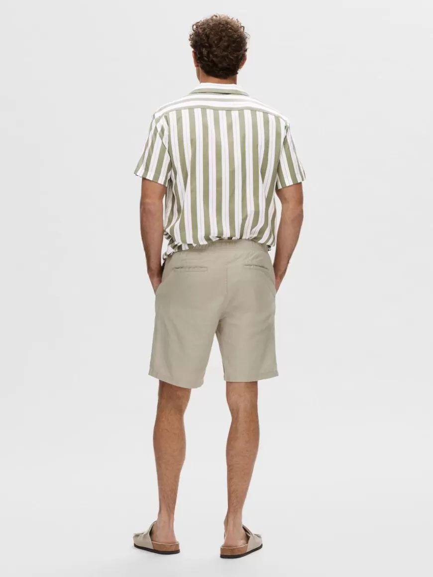 SELECTED REGULAR FIT SHORTS Beige Flash Sale