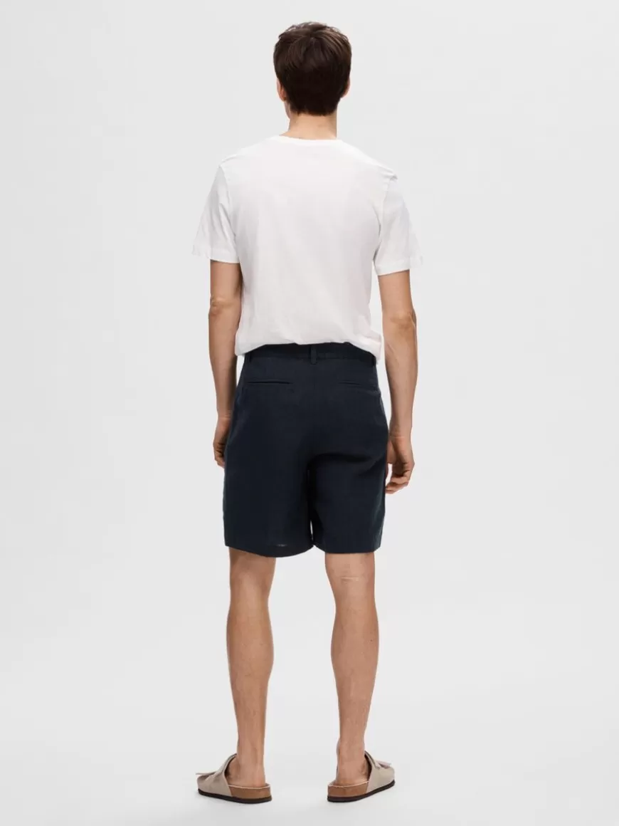 SELECTED REGULAR FIT SHORTS Blue Flash Sale