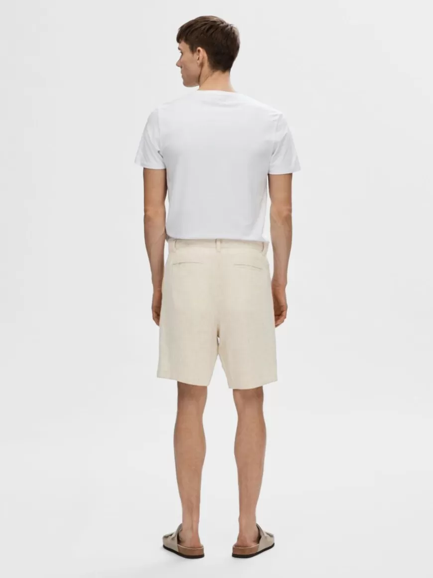 SELECTED REGULAR FIT SHORTS Beige Discount