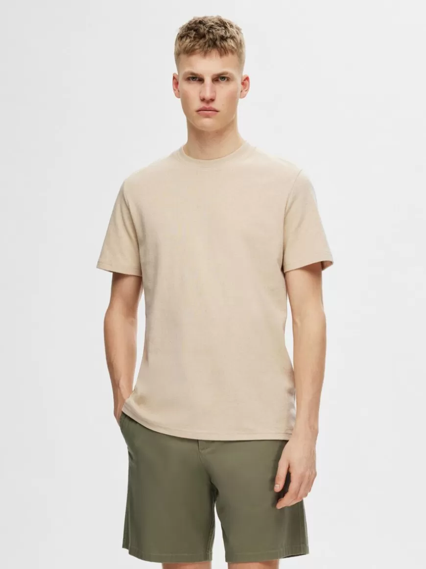 SELECTED REGULAR FIT T-SKJORTE Beige Best Sale