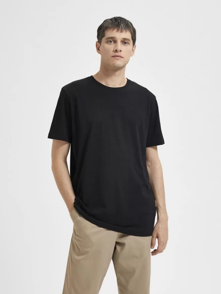 SELECTED REGULAR T-SKJORTE Black Cheap