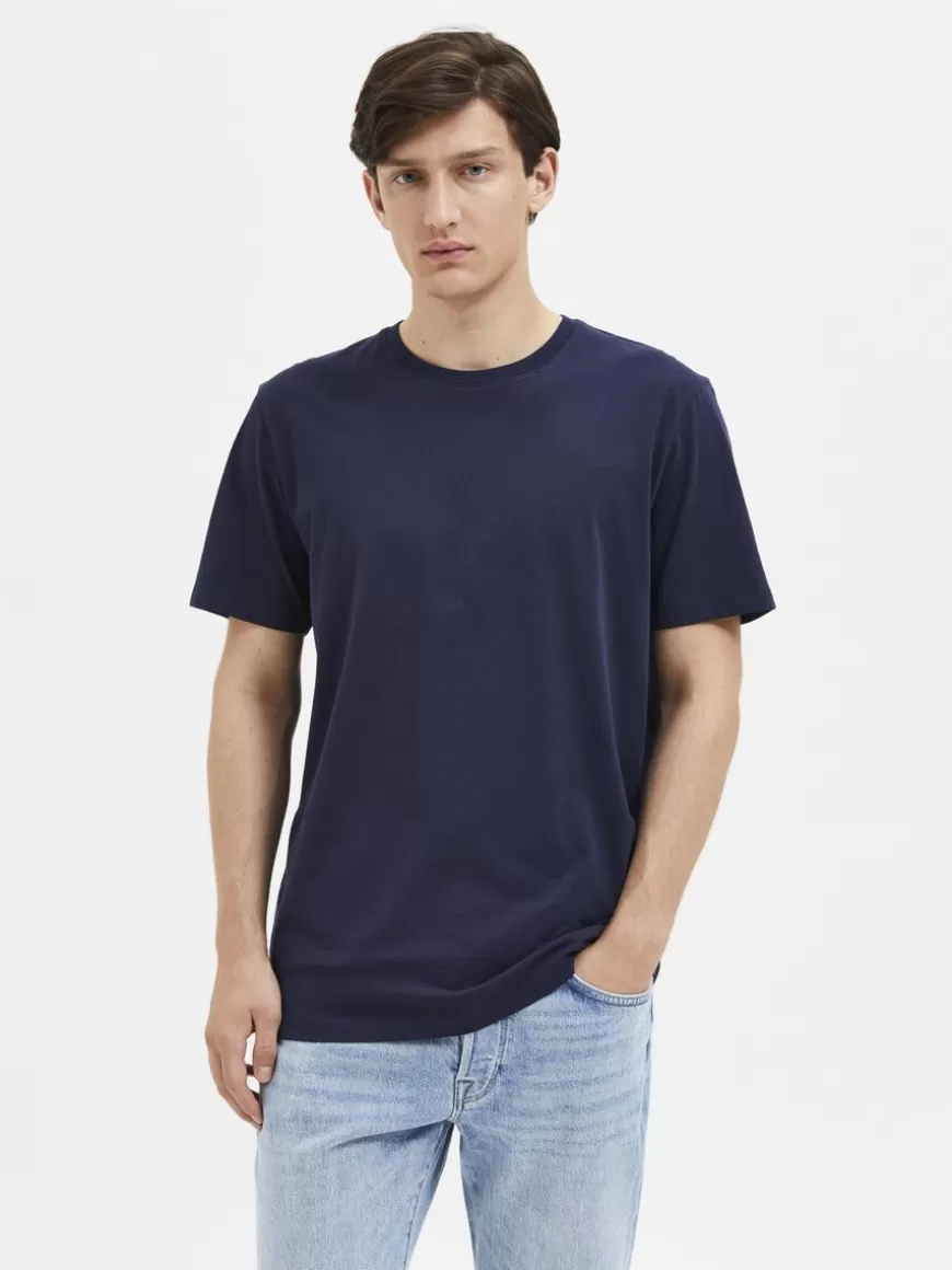 SELECTED REGULAR T-SKJORTE Blue Cheap