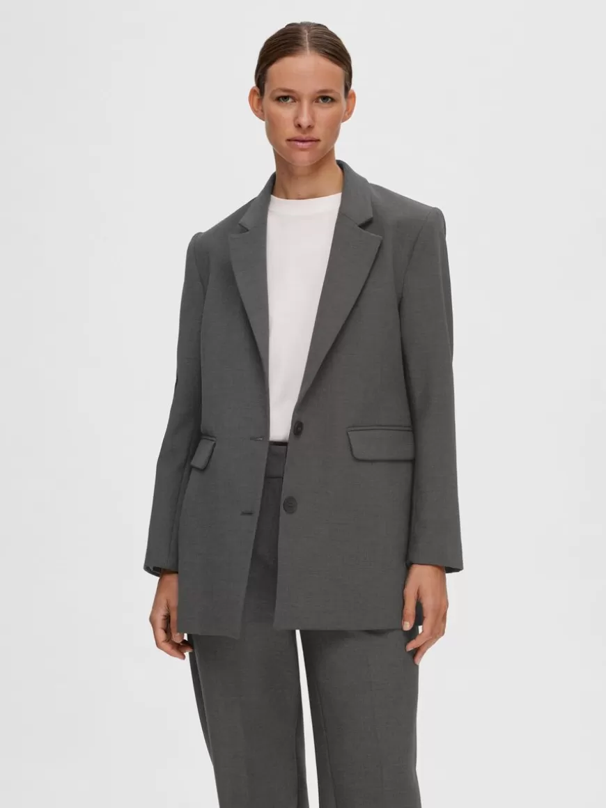 SELECTED RELAXED BLAZER Grey Discount