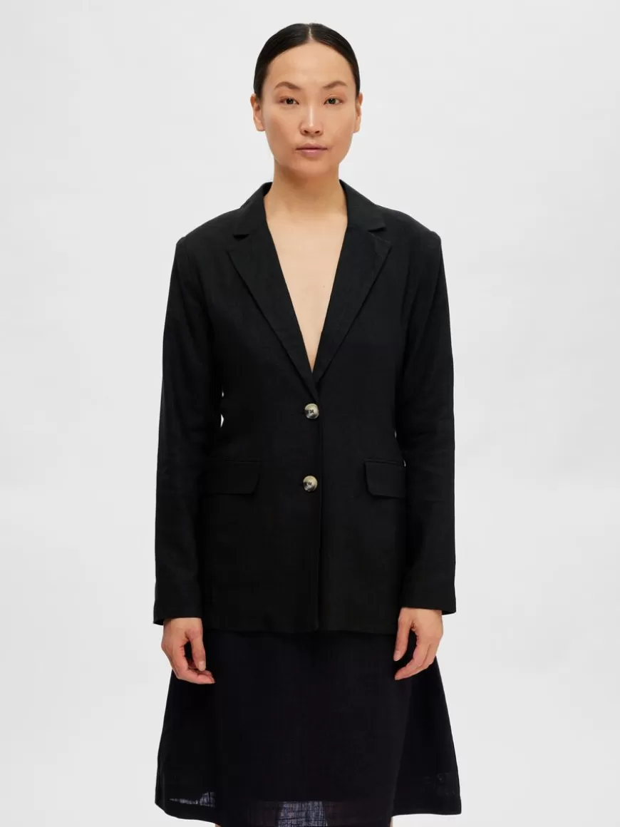 SELECTED RELAXED FIT BLAZER Black Flash Sale