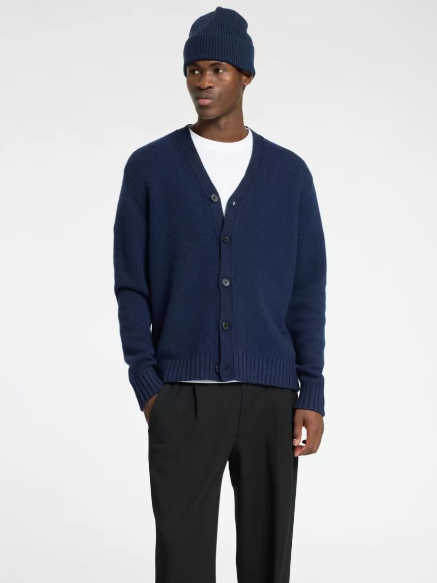 SELECTED RELAXED FIT CARDIGAN Blue Flash Sale