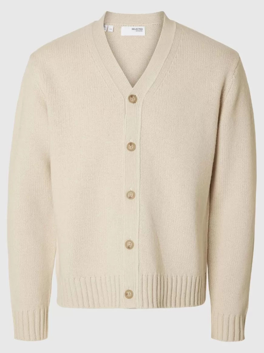 SELECTED RELAXED FIT CARDIGAN Beige Fashion