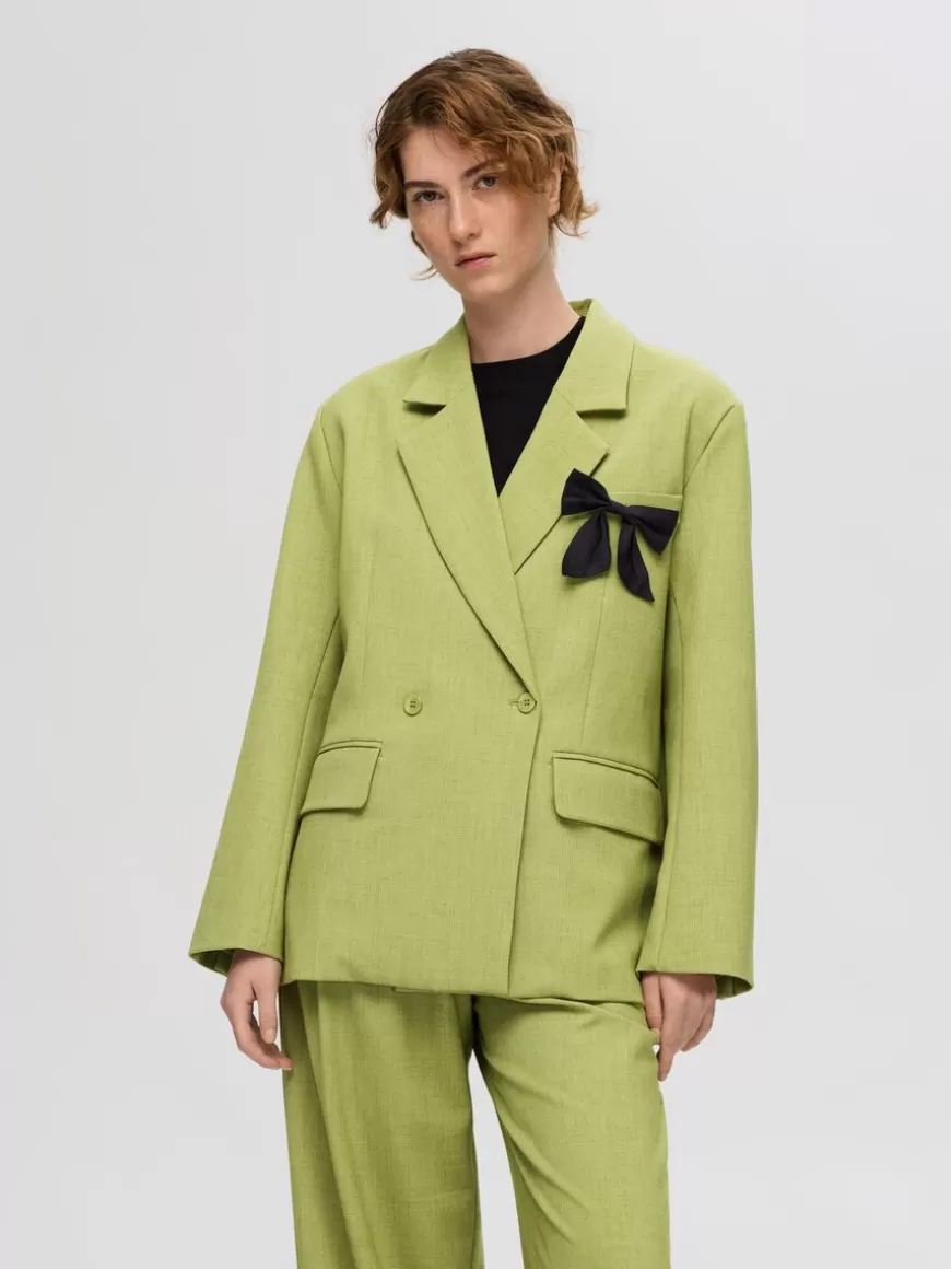 SELECTED RELAXED FIT DOBBELTSPENT BLAZER Green Cheap