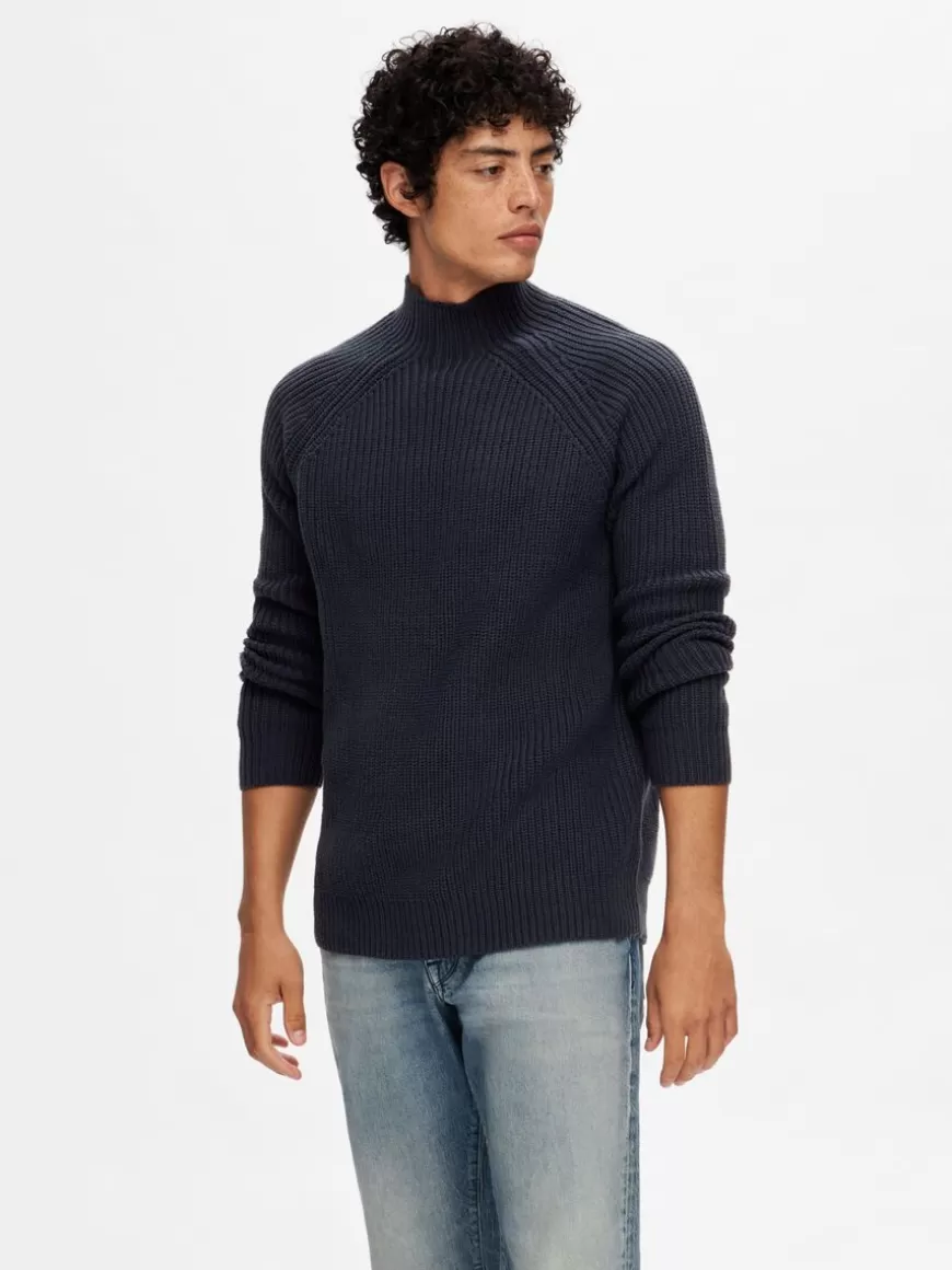 SELECTED RIBBET PULLOVER Blue Sale