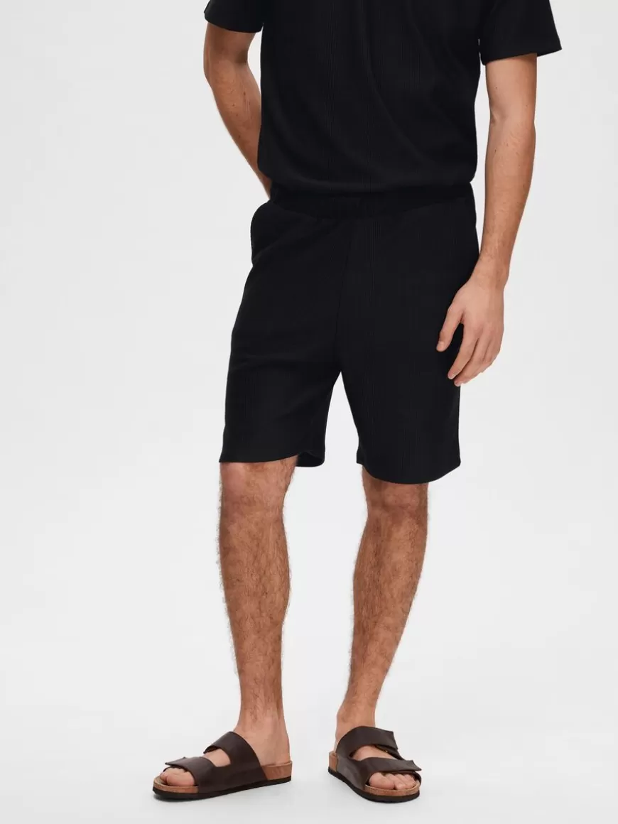 SELECTED RIBBET SHORTS Black Discount