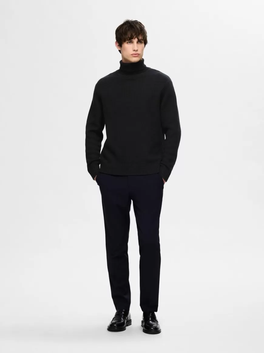 SELECTED RULLEHALS PULLOVER Black Clearance