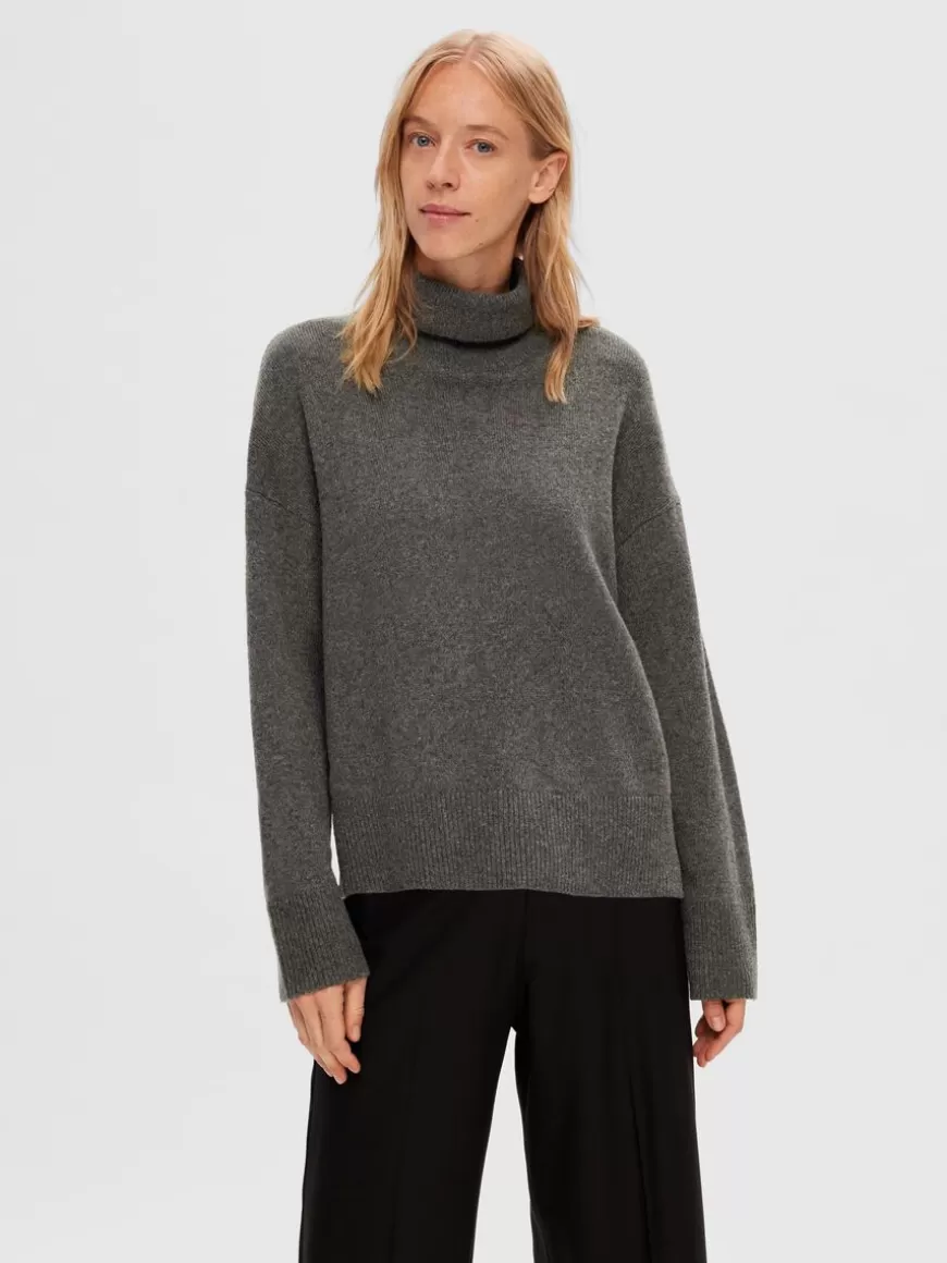 SELECTED RULLEHALS PULLOVER Grey Best Sale