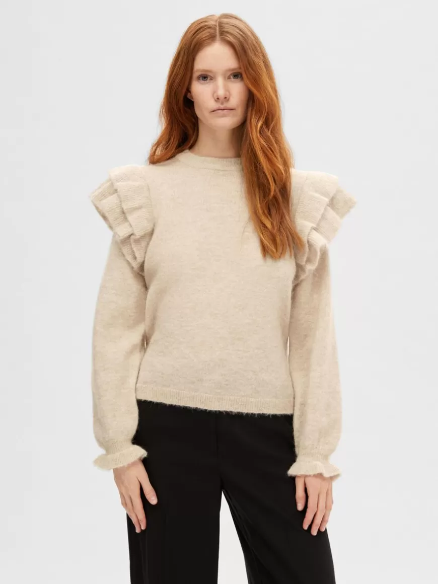 SELECTED RYSJER PULLOVER Beige Shop