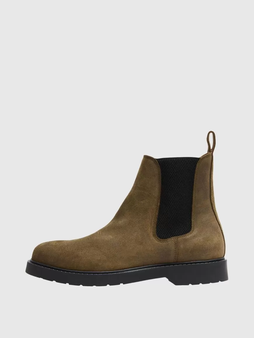 SELECTED SEMSKET CHELSEA BOOTS Green Sale