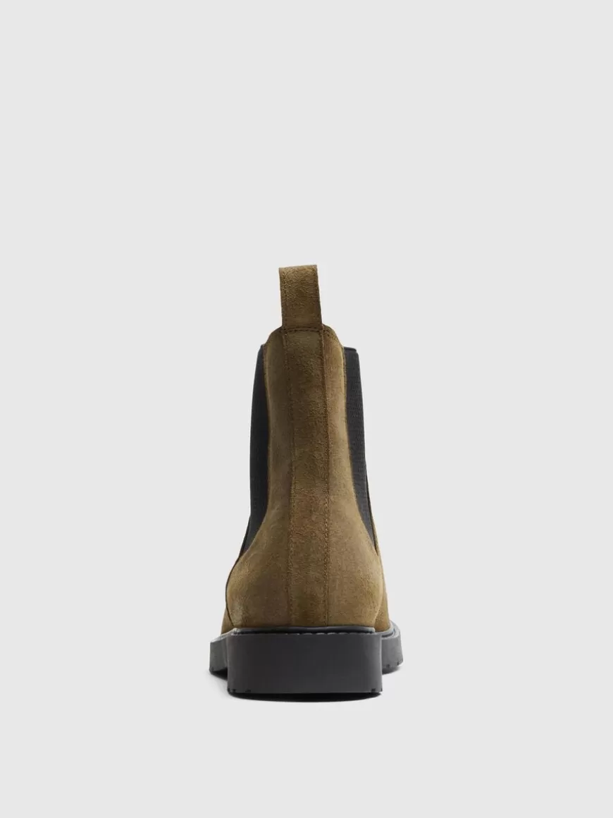 SELECTED SEMSKET CHELSEA BOOTS Green Sale