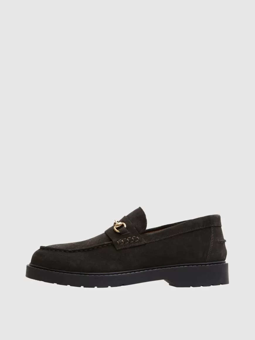 SELECTED SEMSKET SKINN LOAFERS MED HESTEBITT Brown Best Sale