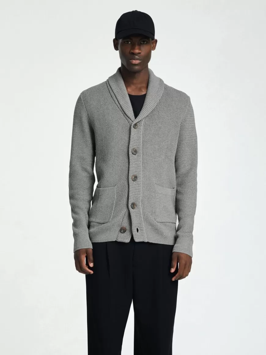 SELECTED SJALKRAGE STRIKKET CARDIGAN Grey Best Sale