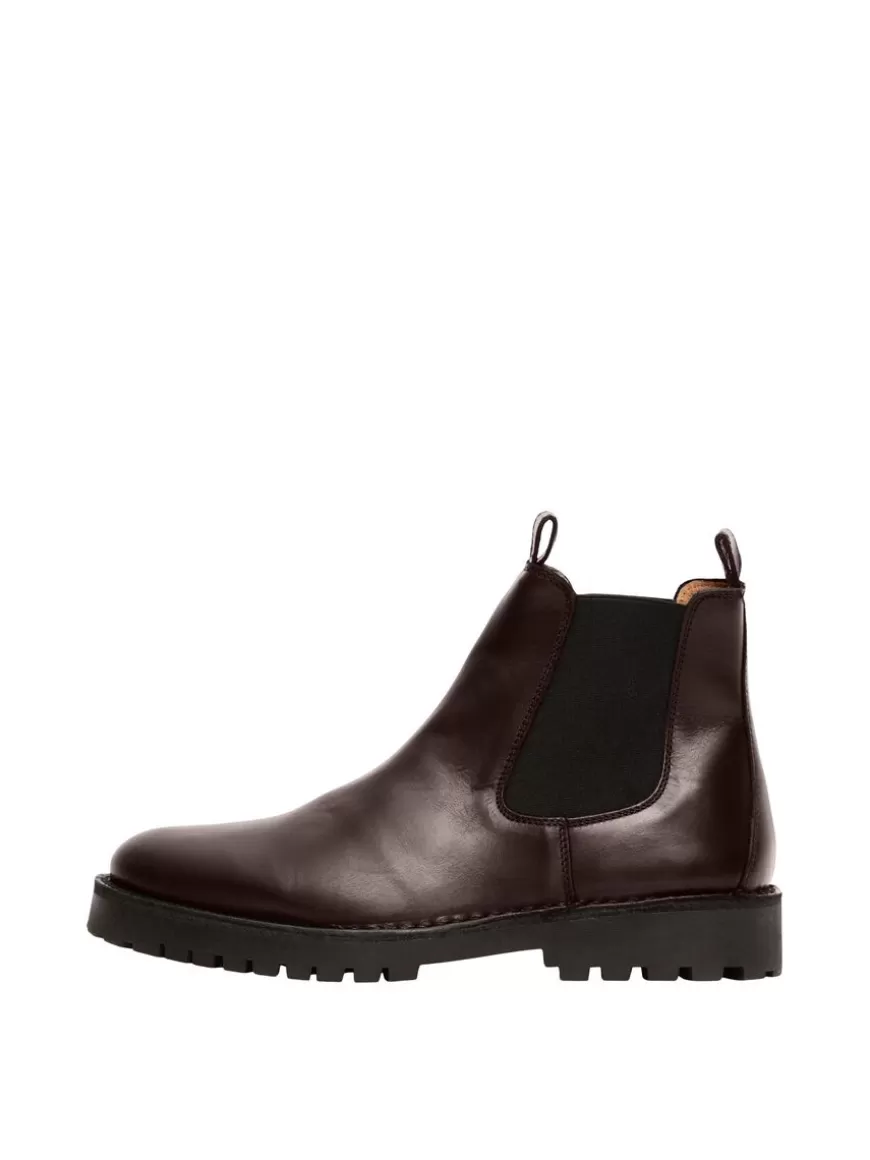 SELECTED SKINN CHELSEA BOOTS Brown New