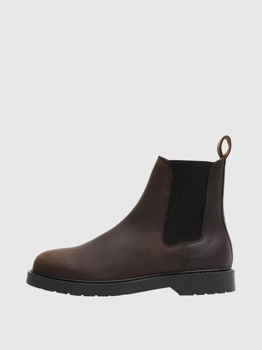 SELECTED SKINN CHELSEA BOOTS Brown Hot