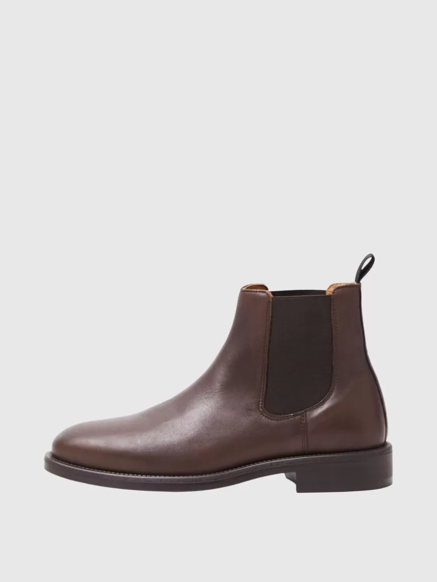 SELECTED SKINN CHELSEA BOOTS Brown Flash Sale