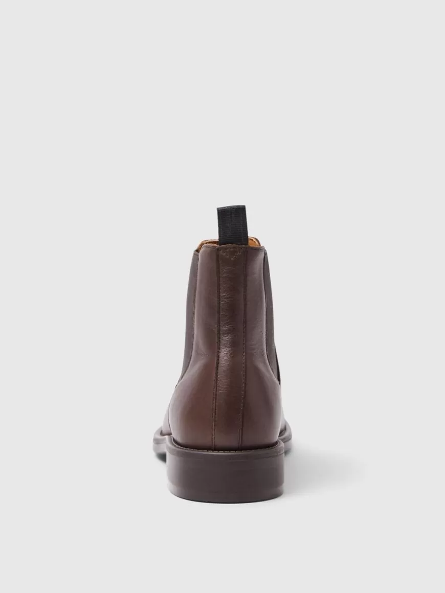 SELECTED SKINN CHELSEA BOOTS Brown Flash Sale