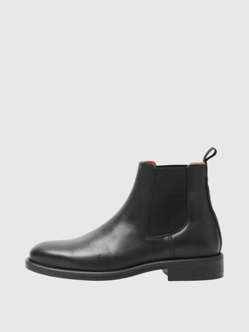 SELECTED SKINN CHELSEA BOOTS Black Flash Sale