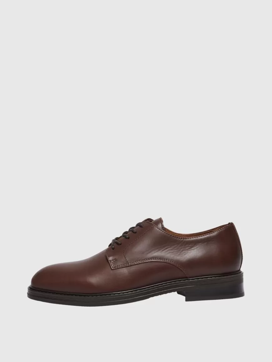 SELECTED SKINN DERBY-SKO Brown Hot