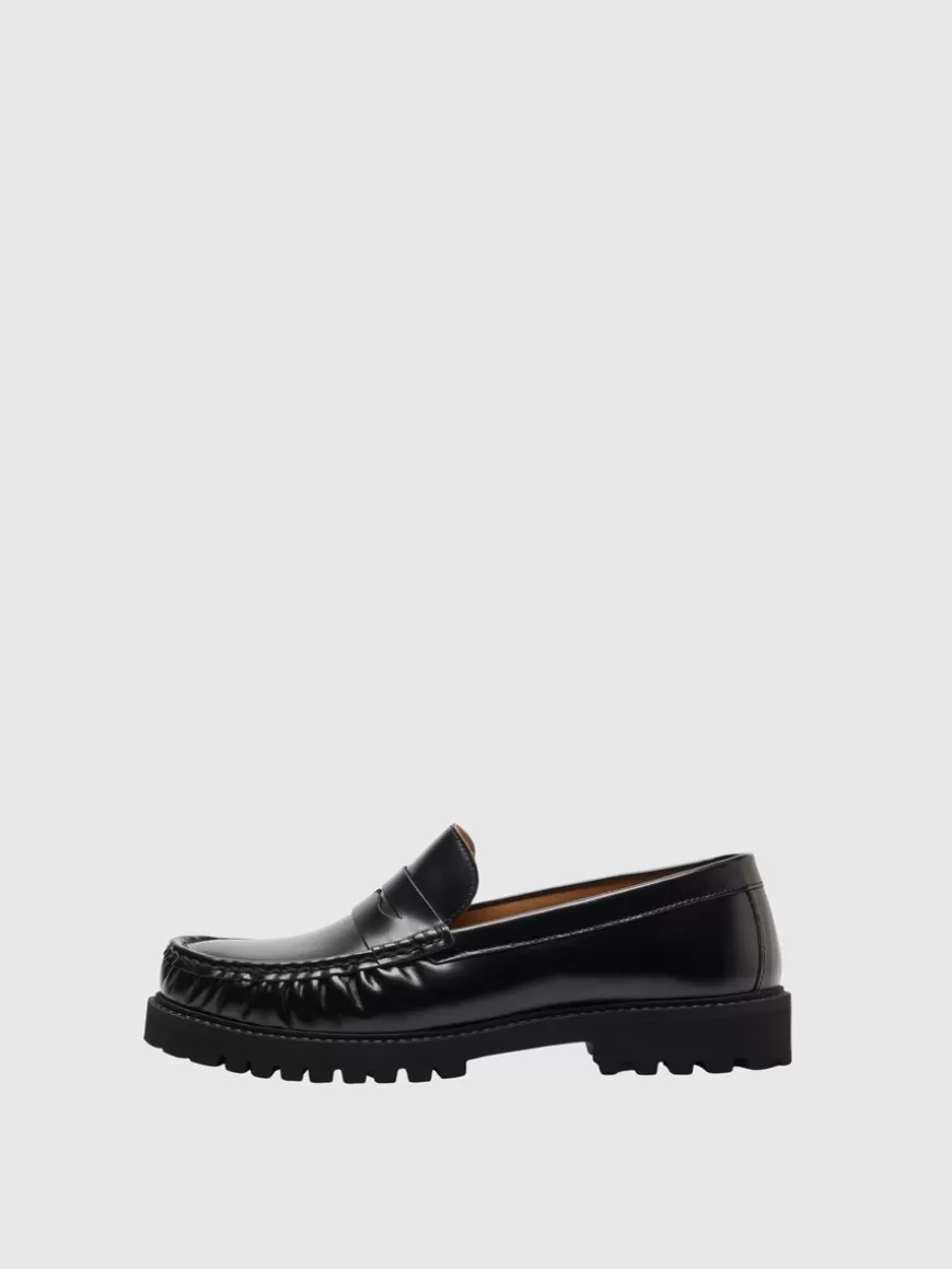 SELECTED SKINN LOAFERS Black Best