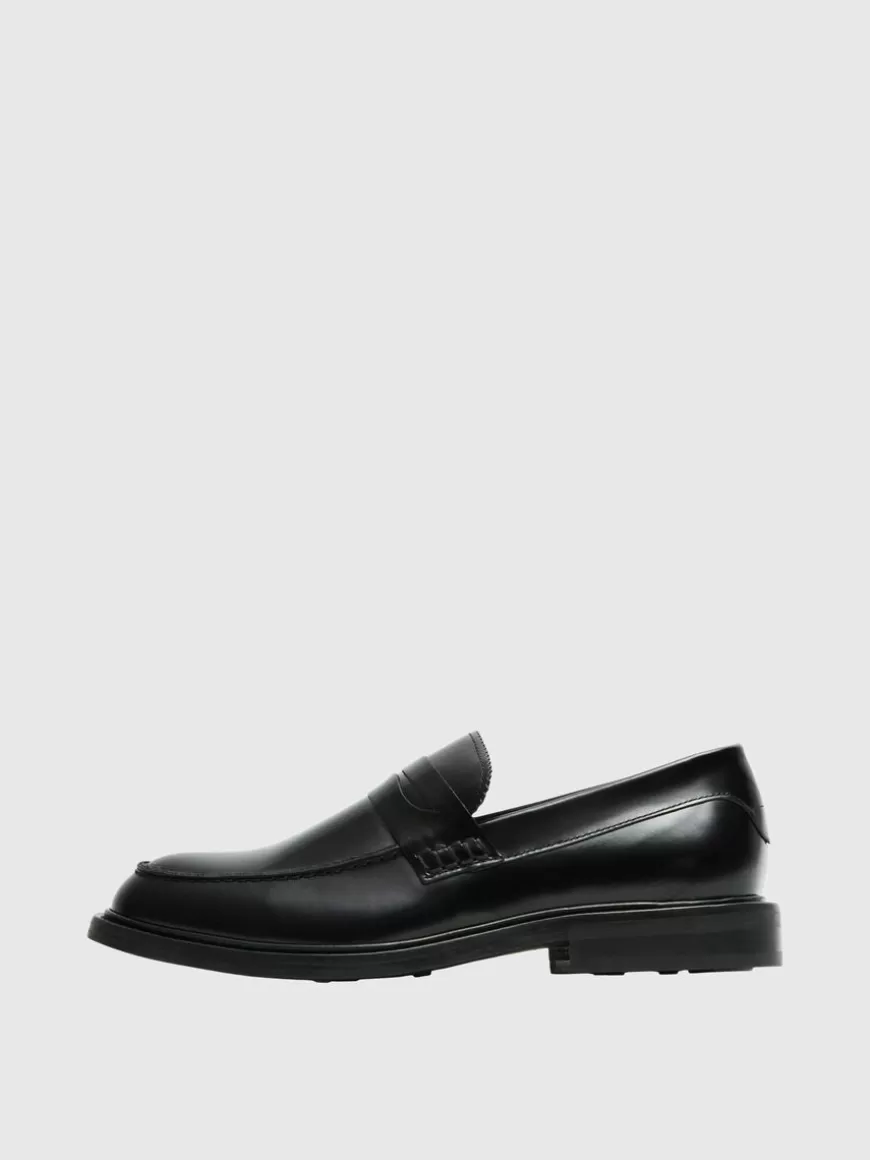 SELECTED SKINN LOAFERS Black Clearance