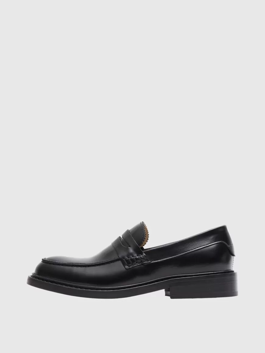 SELECTED SKINN LOAFERS Black Cheap